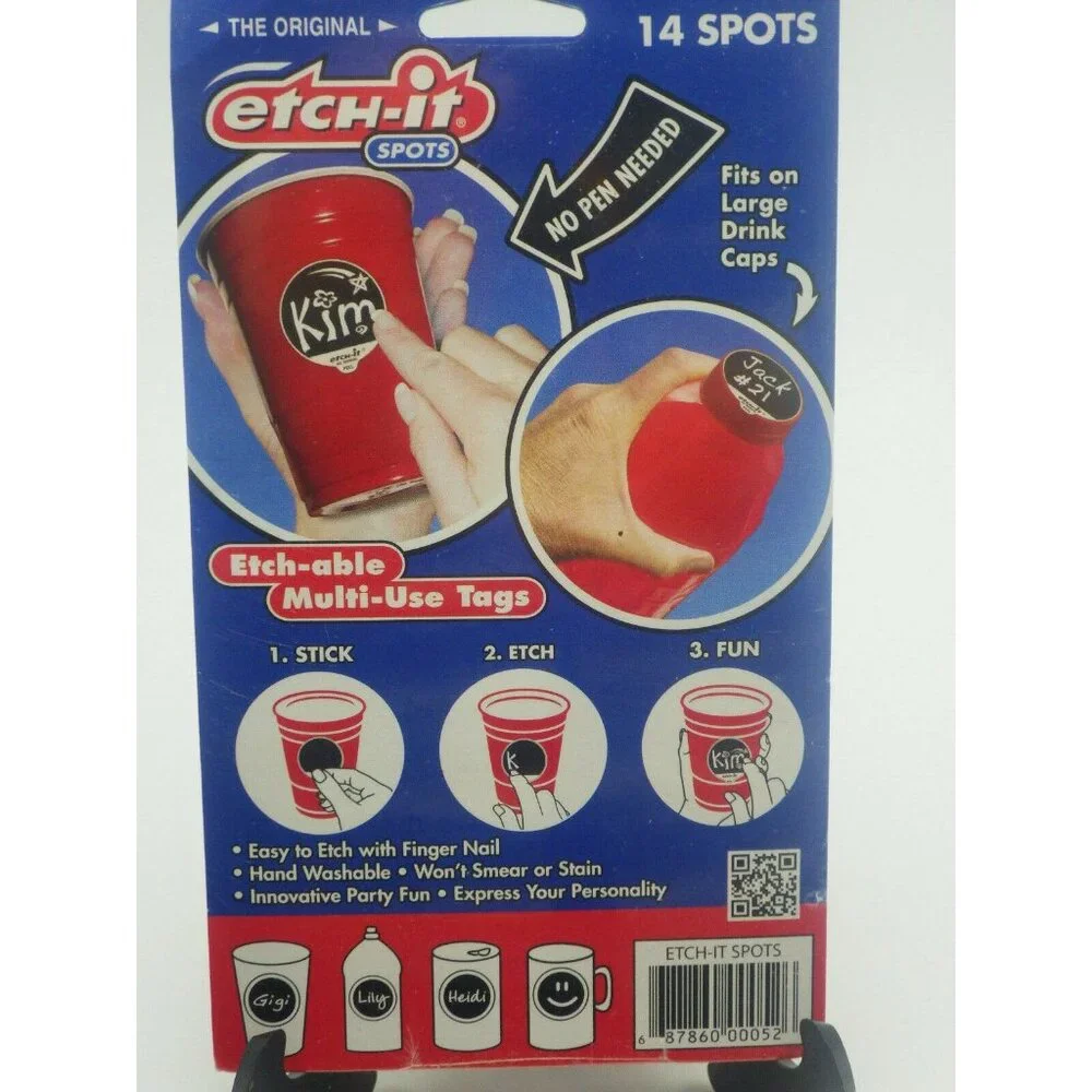 Etch it Disposable Red Solo Cups Glass Markers Birthday Party BBQ 14 spots